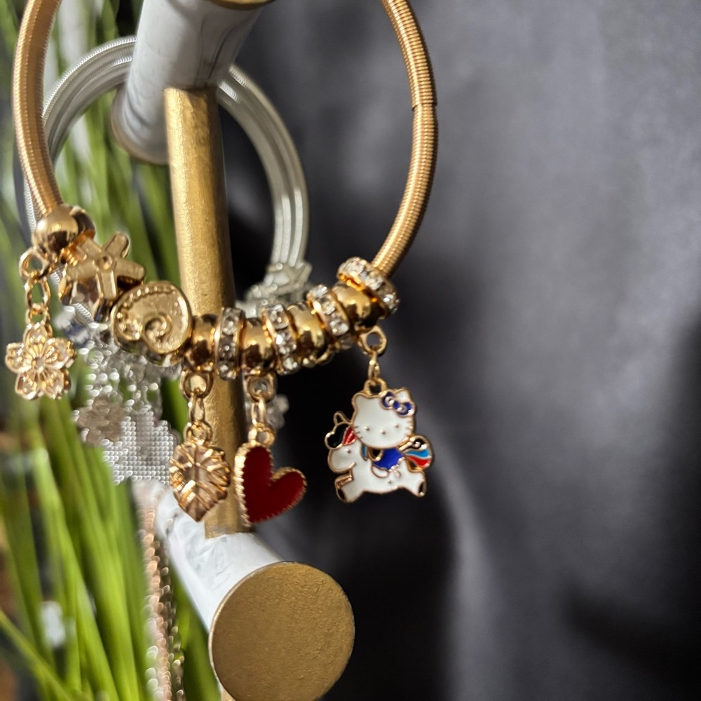 Hello Kitty Gold Charm Bracelet Watch